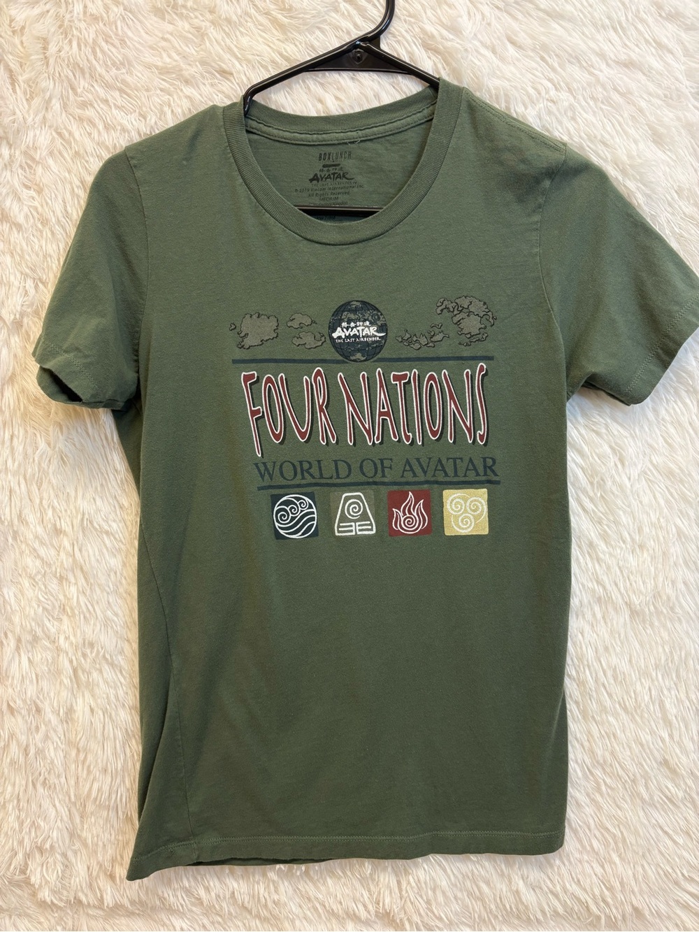 Nickelodeon Avatar The Last Airbender Four Nations Graphic Tee | Olive Green | M